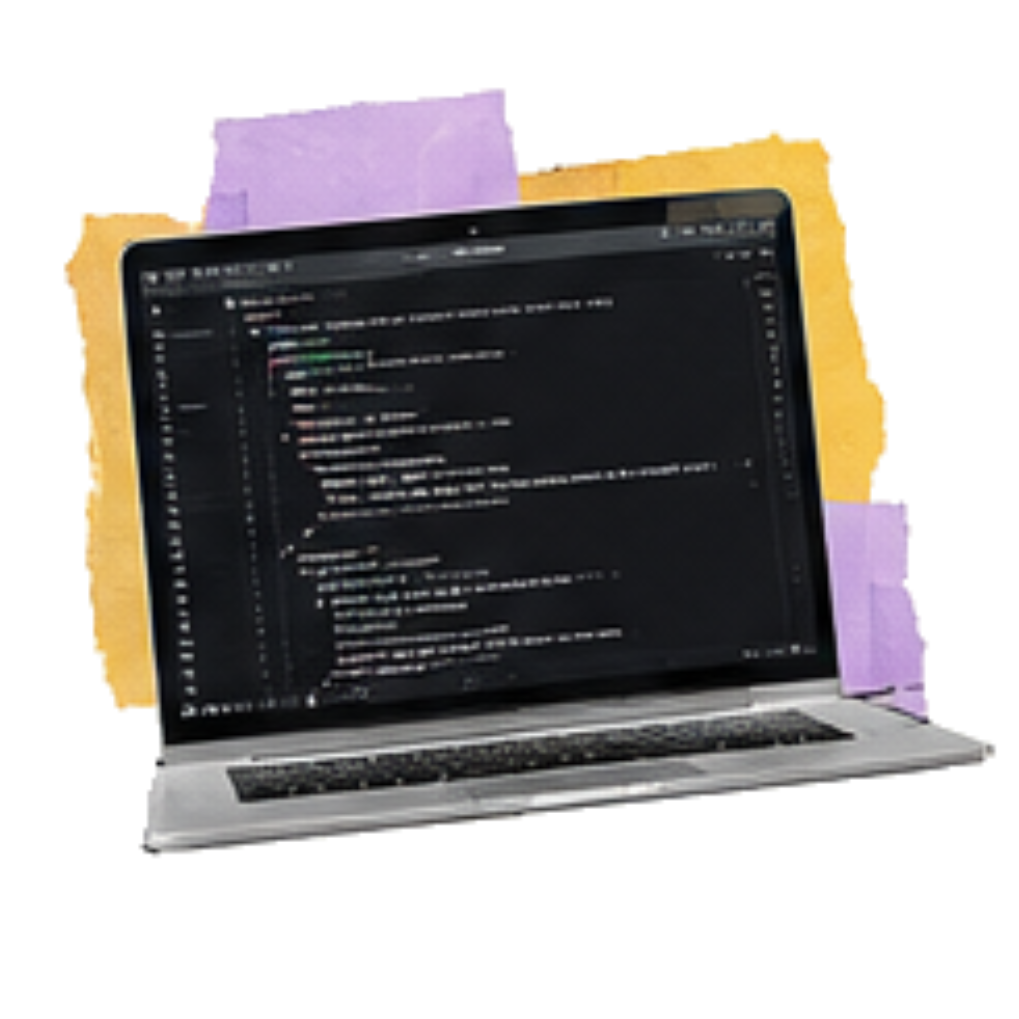 Code on a laptop